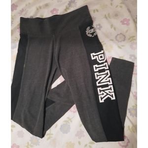 PINK Victoria's Secret Yoga Grey Black Leggings 🔥